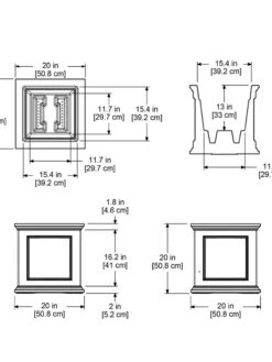 Fairfield Self-Watering Square Planter, 20” X 20” -Gardeners Sale Shop 39618 16V tif