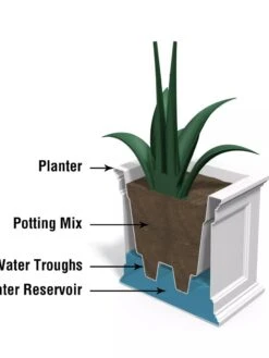 Fairfield Self-Watering Patio Planters, 20” X 36” -Gardeners Sale Shop 8588417 17V tif