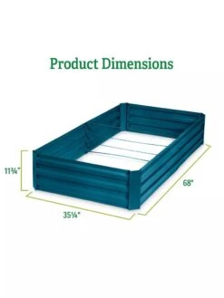 Demeter Corrugated Metal Raised Bed, 34" X 68" -Gardeners Sale Shop 8594183 dims GSC