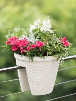 Weave Round Railing Planter, 11" 6 Weave Round Railing Planter, 11" -Gardeners Sale Shop 8598370 8580 tif