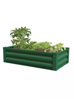 Powder-Coated Metal Raised Garden Bed, 24" X 48" -Gardeners Sale Shop 8599393 02V powder coated metal raised garden bed 24x49 forest green