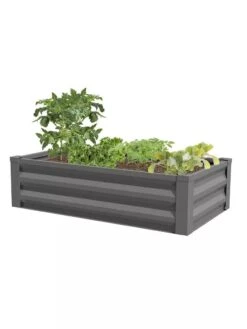 Powder-Coated Metal Raised Garden Bed, 24" X 48" -Gardeners Sale Shop 8599393 03 powder coated metal raised garden bed 24x50 gray