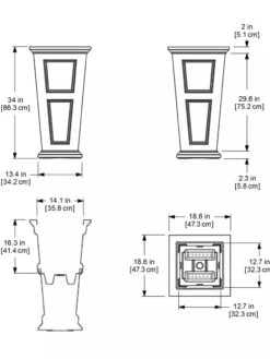 Fairfield Self-Watering Tall Patio Planters, 34” -Gardeners Sale Shop 8600109 11V tif