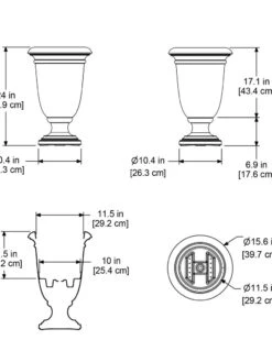 Ellington Self-Watering Urn Planter, 24" -Gardeners Sale Shop 8600110 11V tif