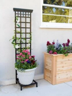 Mission-Style Planter Stand With Trellis