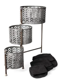 Galvanized Grow Bag Triple Planters With Stand -Gardeners Sale Shop 8609180 4817 tif