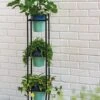 Steel Vertical Plant Stand With Metal Pots