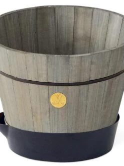 VegTrug® Build-a-Barrel Wooden Planter With Self-Watering Reservoir Tray, 18" -Gardeners Sale Shop 8610253 08V tif