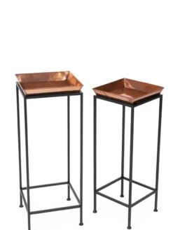 Square Nesting Plant Stands With Trays, Set Of 2 -Gardeners Sale Shop 8611014 0924 tif