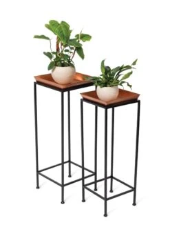 Square Nesting Plant Stands With Trays, Set Of 2 -Gardeners Sale Shop 8611014 2872 tif