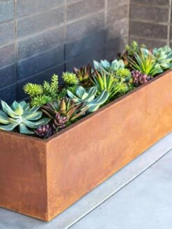 Veradek Metallic Series Corten Steel Window Box Planter, 36" -Gardeners Sale Shop 8611609 02V tif