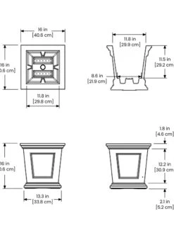 Fairfield Self-Watering Square Planter, 16” X 16” -Gardeners Sale Shop 8611695 19V tif