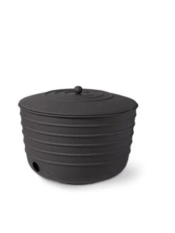 Matte Black Ribbed Hose Pot With Lid -Gardeners Sale Shop 8611991 5867 tif