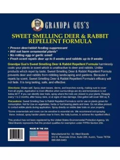 Grandpa Gus's Deer & Rabbit Repellent Spray -Gardeners Sale Shop 8612427 05V 3 4