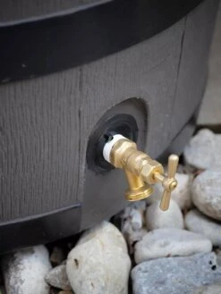 Round Rain Barrel With Planter, 35 Gallons -Gardeners Sale Shop 8612856BK 10V tif