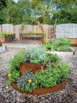 Birdies™ Corten Steel Round Raised Bed, Large, Low -Gardeners Sale Shop 8613287 0013 birdies corten steel tiered round raised bed kit tall 1