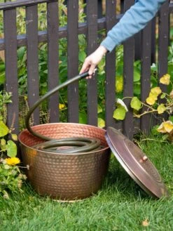 Hammered Copper Hose Pot With Lid 13 Hammered Copper Hose Pot With Lid -Gardeners Sale Shop 8613311 0012