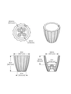 Sedona Round Planter, 18" Diameter -Gardeners Sale Shop 8613526 07V 3 4