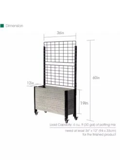Mobile Deep Trough Planter With Trellis -Gardeners Sale Shop 8614265 04V 3 4